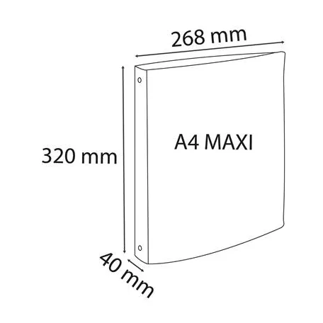 EXACOMPTA Gyűrűs könyv, 4 gyűrű, 40 mm, A4, PP, EXACOMPTA, fekete