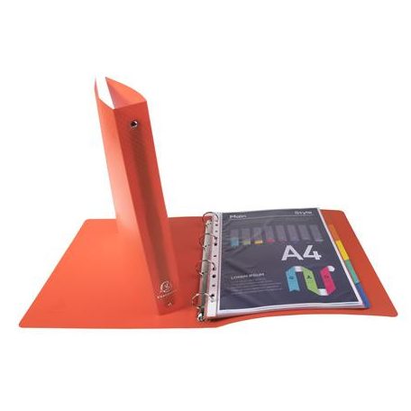 EXACOMPTA Gyűrűs könyv, 4 gyűrű, 40 mm, A4, PP, EXACOMPTA, piros