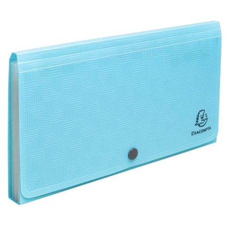 EXACOMPTA Harmonikamappa, 260x140 mm, PP, 7 rekeszes, EXACOMPTA "Pop'NCo", ciánkék