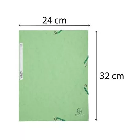 EXACOMPTA Gumis mappa, prespán, A4, EXACOMPTA, lágy zöld