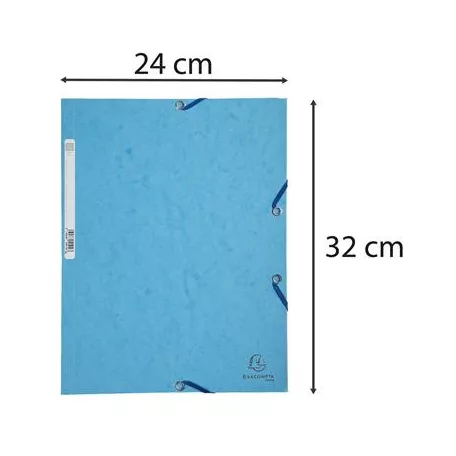EXACOMPTA Gumis mappa, prespán, A4, EXACOMPTA, türkiz