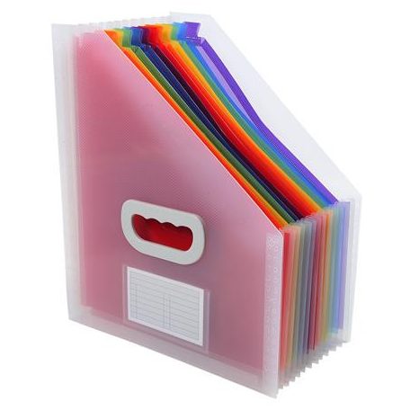 EXACOMPTA Harmonika iratpapucs, 265x325 mm, PP, 12 rekeszes, EXACOMPTA, színes