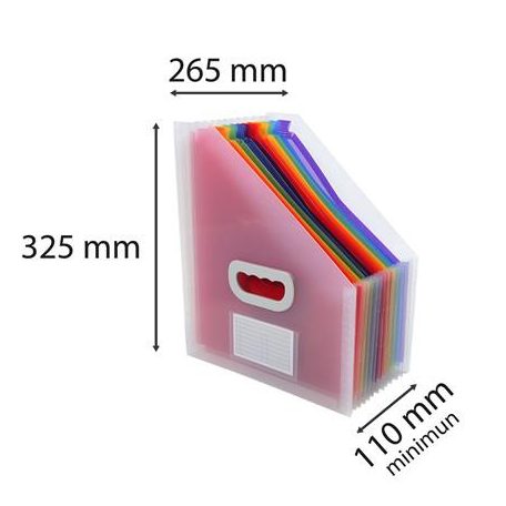 EXACOMPTA Harmonika iratpapucs, 265x325 mm, PP, 12 rekeszes, EXACOMPTA, színes
