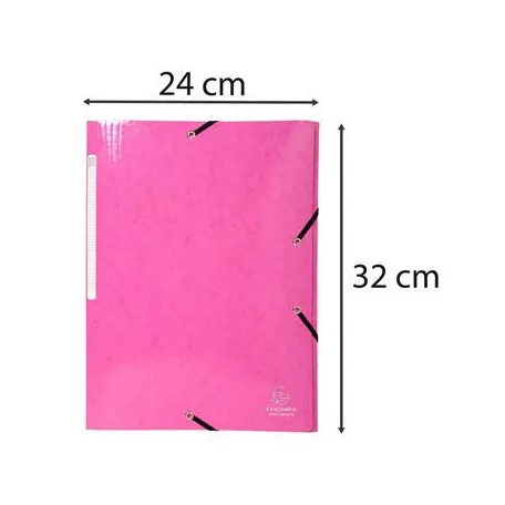EXACOMPTA Gumis mappa, karton, A4, EXACOMPTA "Iderama", pink