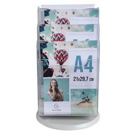 EXACOMPTA Katalógustartó, asztali, A4, álló, 6 rekeszes, EXACOMPTA, áttetsző