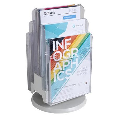 EXACOMPTA Katalógustartó, asztali, A4, álló, 6 rekeszes, EXACOMPTA, áttetsző