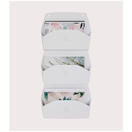 EXACOMPTA Fali rendszerező, 1 rekeszes, fekvő, 38,2x28,9x7,2 cm, EXACOMPTA "Autentik", fehér