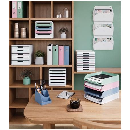 EXACOMPTA Fali rendszerező, 1 rekeszes, fekvő, 38,2x28,9x7,2 cm, EXACOMPTA "Autentik", fehér