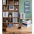 EXACOMPTA Fali rendszerező, 1 rekeszes, fekvő, 38,2x28,9x7,2 cm, EXACOMPTA "Autentik", kékesszürke