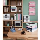 EXACOMPTA Fali rendszerező, 1 rekeszes, fekvő, 38,2x28,9x7,2 cm, EXACOMPTA "Autentik", rózsaszín