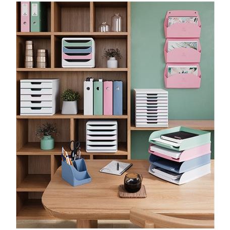 EXACOMPTA Fali rendszerező, 1 rekeszes, fekvő, 38,2x28,9x7,2 cm, EXACOMPTA "Autentik", rózsaszín