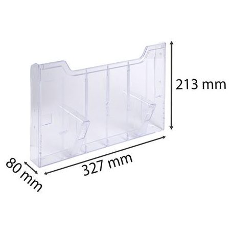 EXACOMPTA Katalógustartó fali elem, A4, fekvő, EXACOMPTA "Office", áttetsző