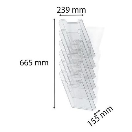 EXACOMPTA Katalógustartó, fali, A4, álló, 6 rekeszes, EXACOMPTA "Office", áttetsző