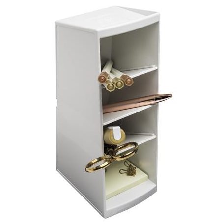 EXACOMPTA Asztali rendező, multifunkciós, 4 rekeszes, 8x23x11 cm, EXACOMPTA "Autentik", fehér