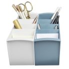 EXACOMPTA Asztali rendező, multifunkciós, 4 rekeszes, 8x23x11 cm, EXACOMPTA "Autentik", fehér