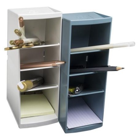 EXACOMPTA Asztali rendező, multifunkciós, 4 rekeszes, 8x23x11 cm, EXACOMPTA "Autentik", fehér