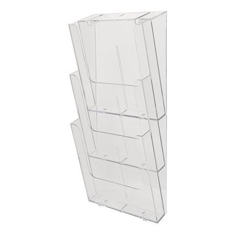 EXACOMPTA Katalógustartó, fali, A4, álló, 3 rekeszes, EXACOMPTA "Office", áttetsző