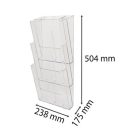 EXACOMPTA Katalógustartó, fali, A4, álló, 3 rekeszes, EXACOMPTA "Office", áttetsző