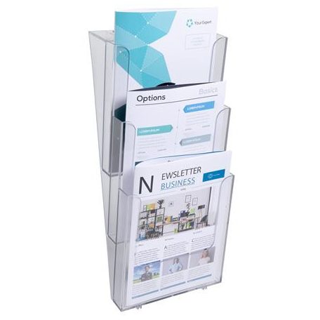 EXACOMPTA Katalógustartó, fali, A4, álló, 3 rekeszes, EXACOMPTA "Office", áttetsző