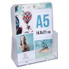 EXACOMPTA Katalógustartó, asztali, A5, álló, 1 rekeszes, EXACOMPTA "Office", áttetsző