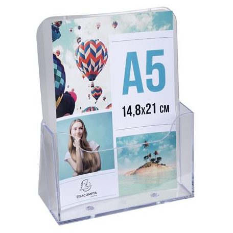 EXACOMPTA Katalógustartó, asztali, A5, álló, 1 rekeszes, EXACOMPTA "Office", áttetsző