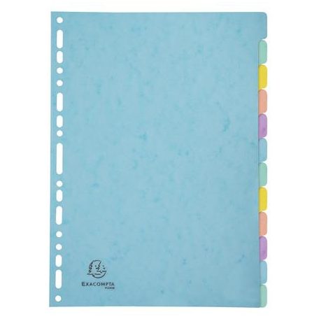 EXACOMPTA Regiszter, karton, A4, 12 részes, EXACOMPTA "Aquarel"