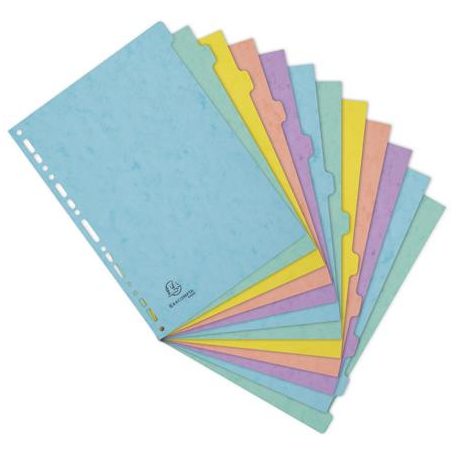 EXACOMPTA Regiszter, karton, A4, 12 részes, EXACOMPTA "Aquarel"