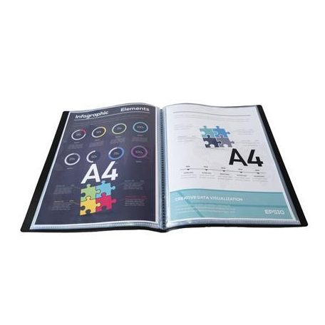 EXACOMPTA Bemutatómappa, 30 zsebes, A4, EXACOMPTA "Opak", fekete