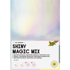   FOLIA Dekorkarton szett fóliával, irizáló, 25x35 cm, 6+6 lap, FOLIA