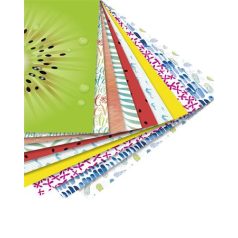   FOLIA Origami papír, 15x15 cm, 80 g, 50 lap, FOLIA "Tropical", 10 különböző minta