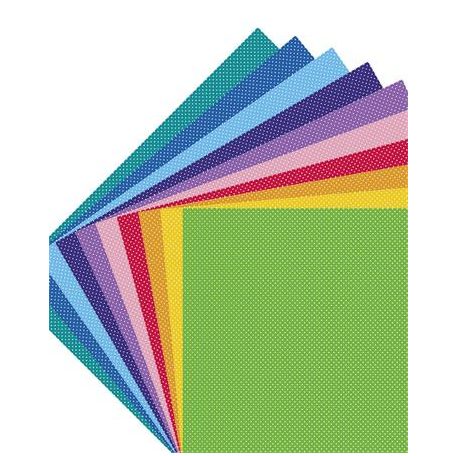 FOLIA Dekorkarton, 2 oldalas, 50x70 cm, 300 g, 10 lap, FOLIA "Dots Small", pöttyös, 10 különböző szín