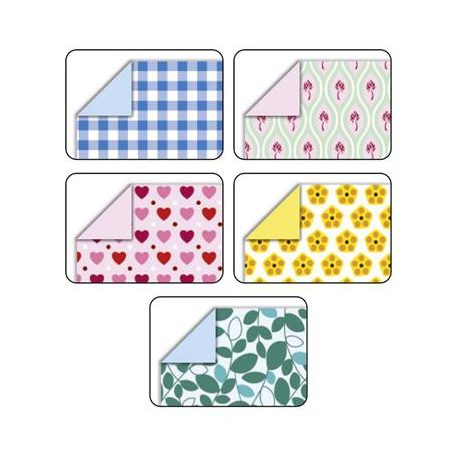 FOLIA Origami papír, 15x15 cm, 80 g, 50 lap, FOLIA "Sweet", 5 különböző minta