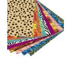 FOLIA Origami papír, 15x15 cm, 80 g, 50 lap, FOLIA "Wildlife", 10 különböző minta