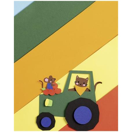 FOLIA Dekorkarton, 2 oldalas, A3, 300 g, 10 lap, FOLIA, „Basic”, vegyes színek