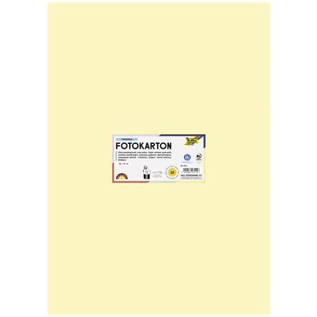 FOLIA Dekorkarton, 2 oldalas, 50x70 cm, 300 g, 10 lap, FOLIA, szalmasárga