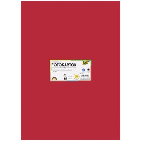 FOLIA Dekorkarton, 2 oldalas, 50x70 cm, 300 g, 10 lap, FOLIA, tűzpiros