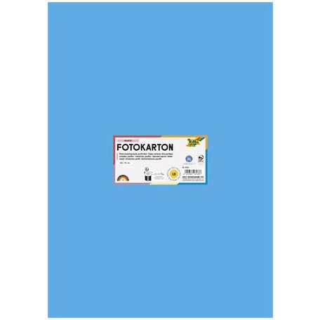FOLIA Dekorkarton, 2 oldalas, 50x70 cm, 300 g, 10 lap, FOLIA, óceánkék