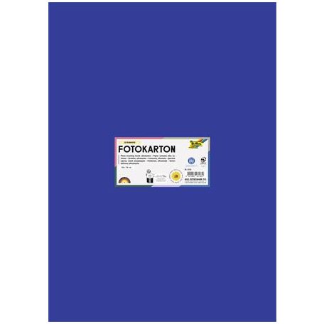 FOLIA Dekorkarton, 2 oldalas, 50x70 cm, 300 g, 10 lap, FOLIA, ultramarinkék
