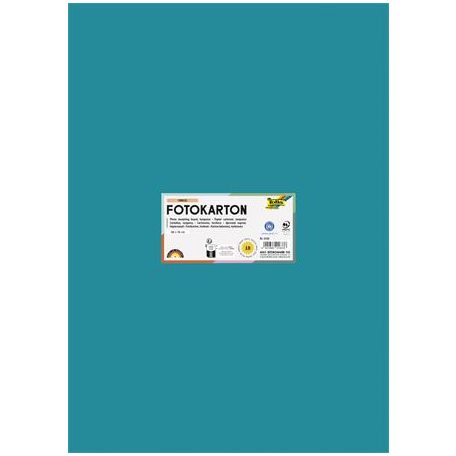 FOLIA Dekorkarton, 2 oldalas, 50x70 cm, 300 g, 10 lap, FOLIA, türkiz