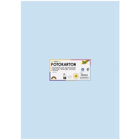 FOLIA Dekorkarton, 2 oldalas, 50x70 cm, 300 g, 10 lap, FOLIA, jégkék