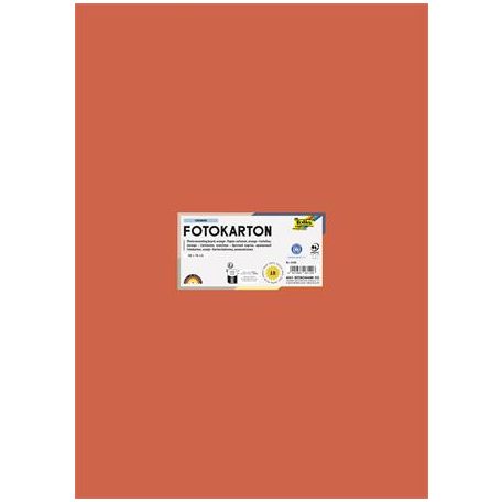 FOLIA Dekorkarton, 2 oldalas, 50x70 cm, 300 g, 10 lap, FOLIA, narancssárga