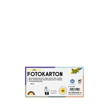 FOLIA Dekorkarton, 2 oldalas, A4, 300 g, 50 lap, FOLIA, fehér