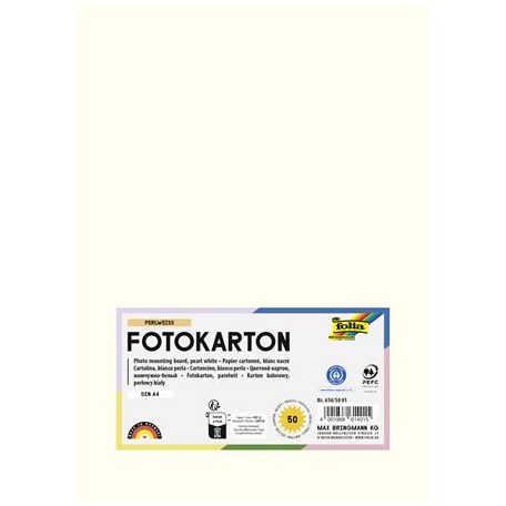 FOLIA Dekorkarton, 2 oldalas, A4, 300 g, 50 lap, FOLIA, gyöngyfehér