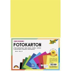   FOLIA Dekorkarton, 2 oldalas, A4, 300 g, 10x5 lap, FOLIA, vegyes színek