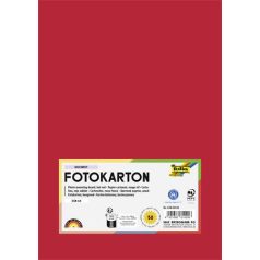   FOLIA Dekorkarton, 2 oldalas, A4, 300 g, 50 lap, FOLIA, tűzpiros