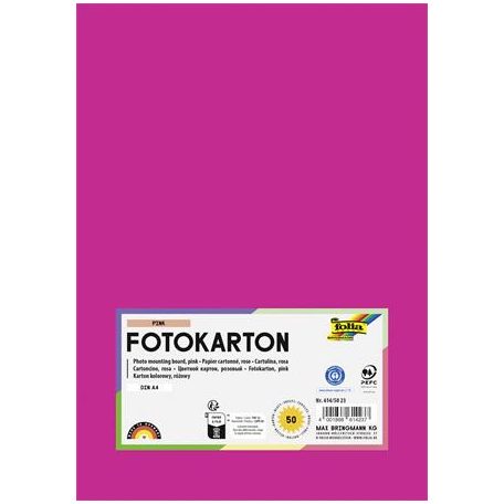 FOLIA Dekorkarton, 2 oldalas, A4, 300 g, 50 lap, FOLIA, rózsaszín