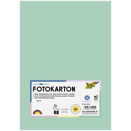 FOLIA Dekorkarton, 2 oldalas, A4, 300 g, 50 lap, FOLIA, menta