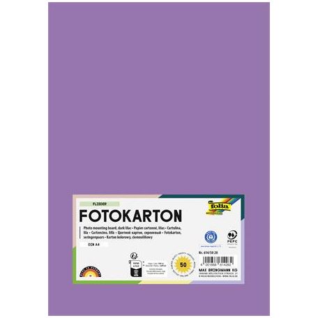 FOLIA Dekorkarton, 2 oldalas, A4, 300 g, 50 lap, FOLIA, sötét orgonalila