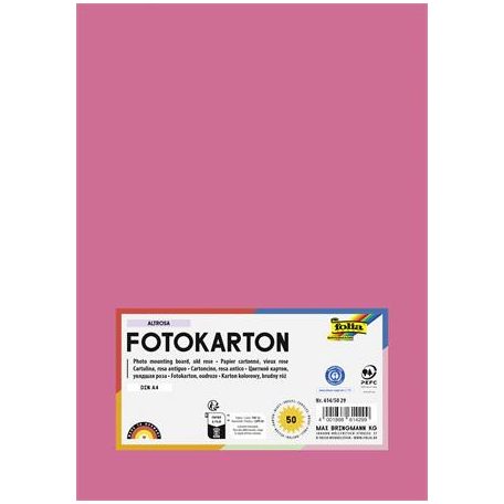 FOLIA Dekorkarton, 2 oldalas, A4, 300 g, 50 lap, FOLIA, fáradt rózsaszín