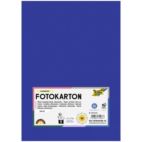 FOLIA Dekorkarton, 2 oldalas, A4, 300 g, 50 lap, FOLIA, mélykék